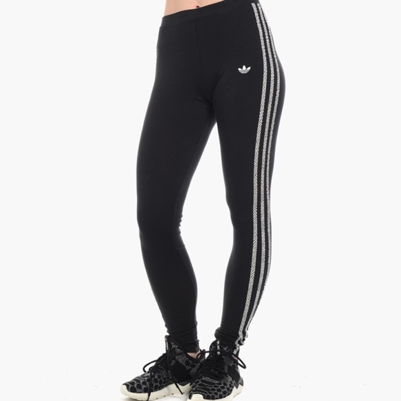 adidas Pants - ADIDAS ORIGINALS Snakeskin Three Stripe Leggings